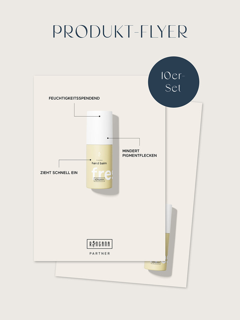 Produkt-Flyer – Hand Balm 10er-Set