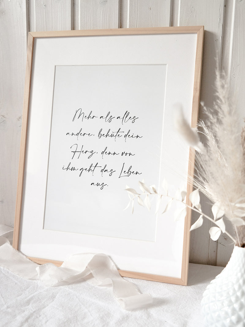 Poster – Behüte Dein Herz | DIN A4