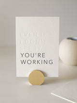 Postkarte – You're Working | Mit Letterpress-Prägung